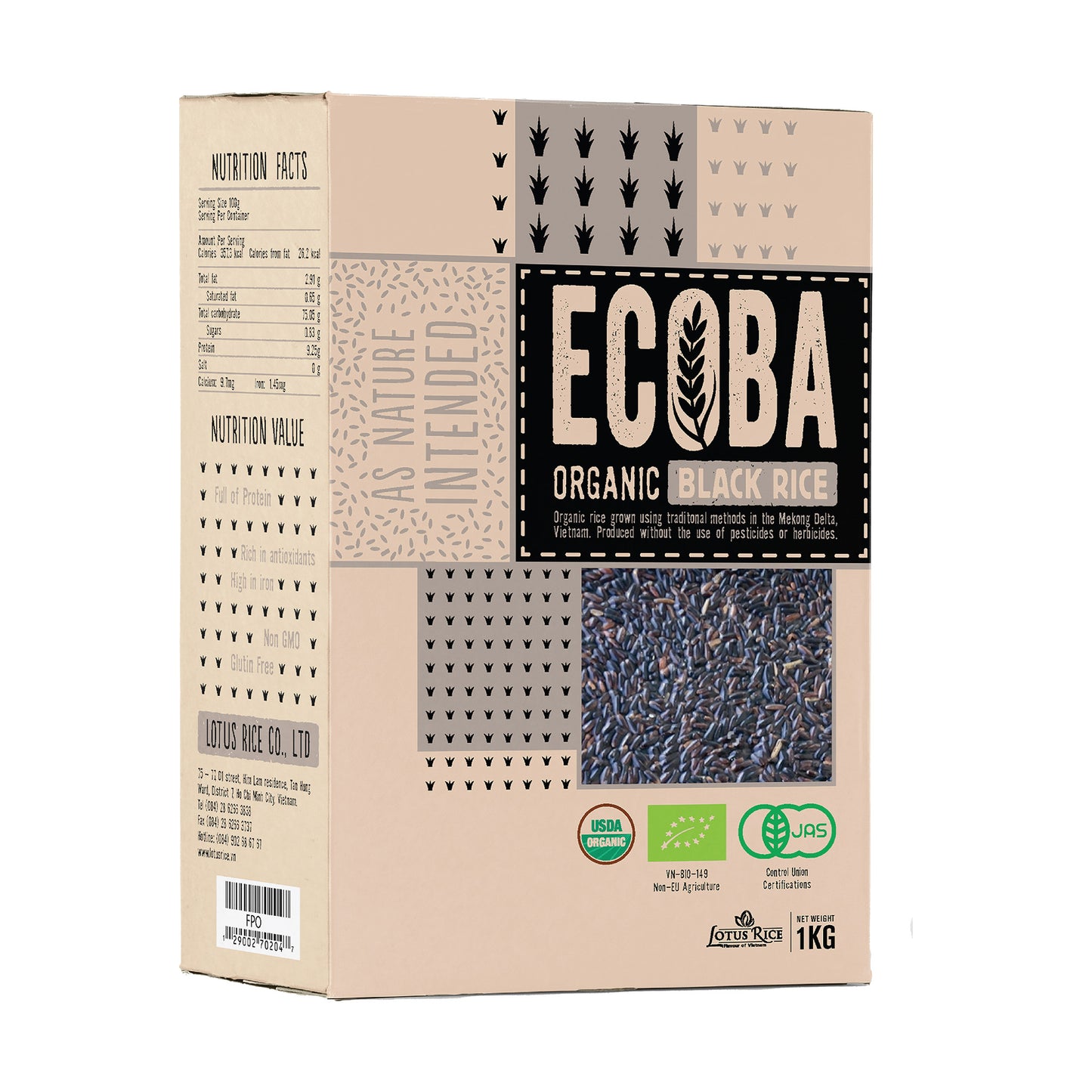 Organic Black Rice ECOBA (1kg*20)