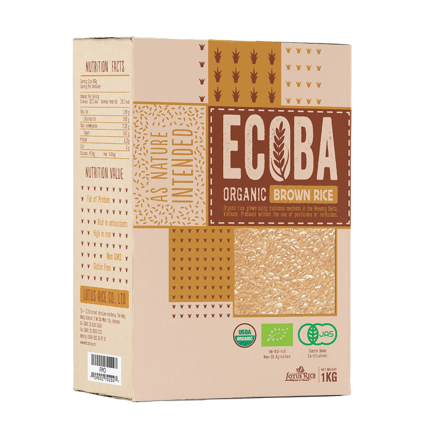 Organic Brown Rice ECOBA (1kg*20)