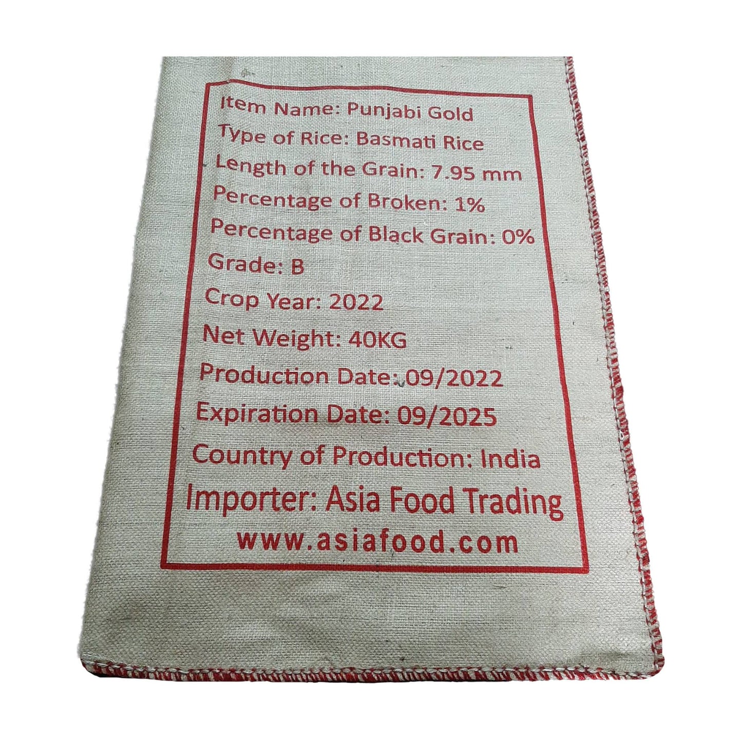 Punjabi Gold White Basmati Rice (40 Kg)